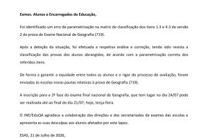 COMUNICADO – EXAMES – 21 de Julho de 20261