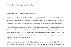 INFORMAÇÃO – 21 de JULHO de 2026 – DESCONFORMIDADES NAS DIGITALIZAÇÕES DAS PROVAS1