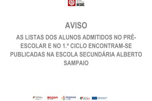 lISTAS DOS ALUNOS ADMITIDOS PRÉ-1.ºCICLO1